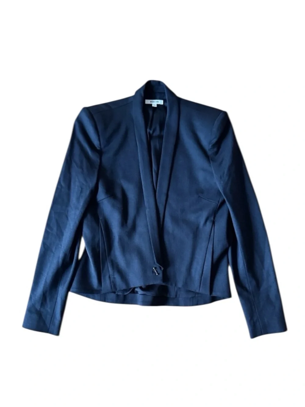 Helmut Lang Black Blazer Suit Jacket Structured Barbell Wool Silk Size 0